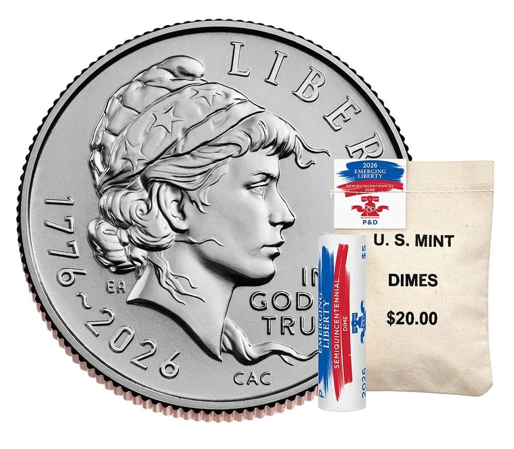 Semiquincentennial Dime 2026 Rolls and Bags - Emerging Liberty - 200 Bag P,D